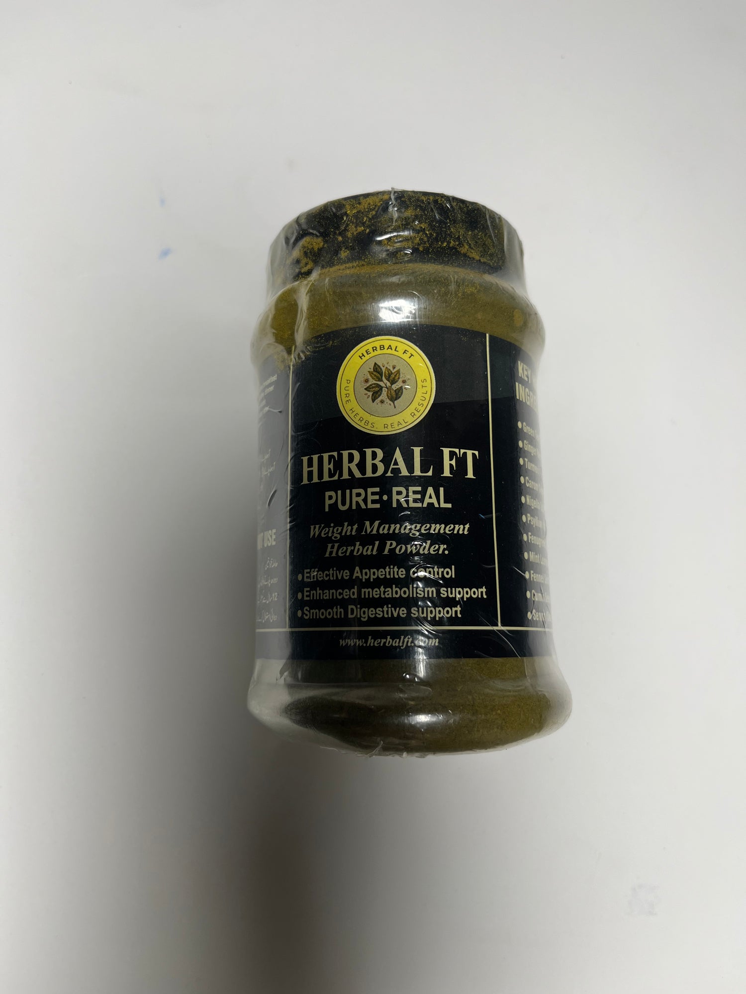 Herbal Ft weight management herbal powder jar, black label